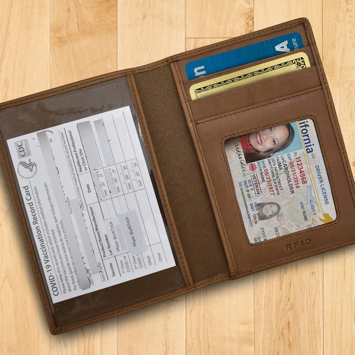 Passport Holder with Gold Foil Monogram