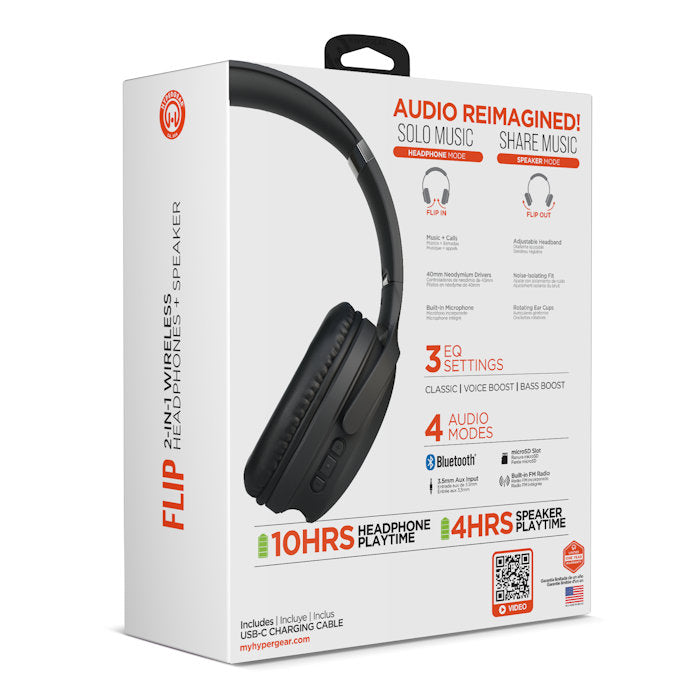 Flip 2 in 1 Wireless Headphones+ Speaker