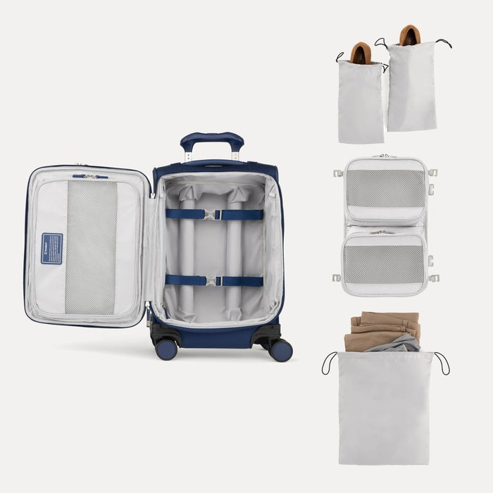 Versapack+ Carry-on Spinner with travel packing cubes and accessories