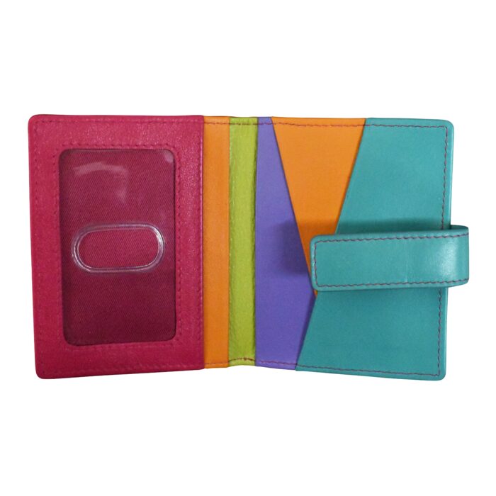 ILI New York Mini Asymmetric Card Wallet Palm Beach ID window