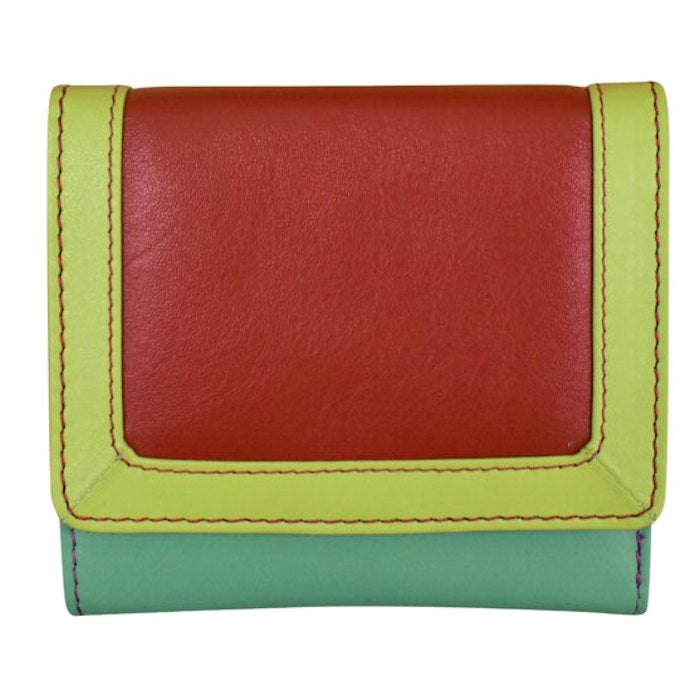 Color Block Tri-Fold Mini Wallet