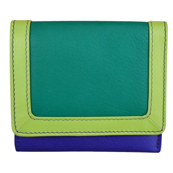 Color Block Tri-Fold Mini Wallet