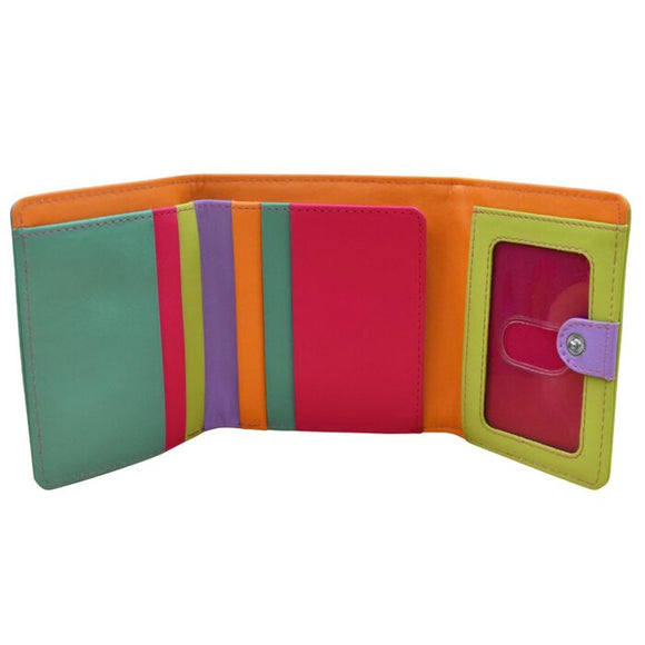 Color Block Tri-Fold Mini Wallet