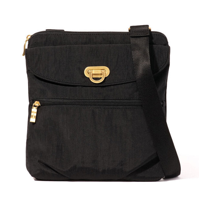 Coastal Flip Lock Slim Crossbody
Black and Gold