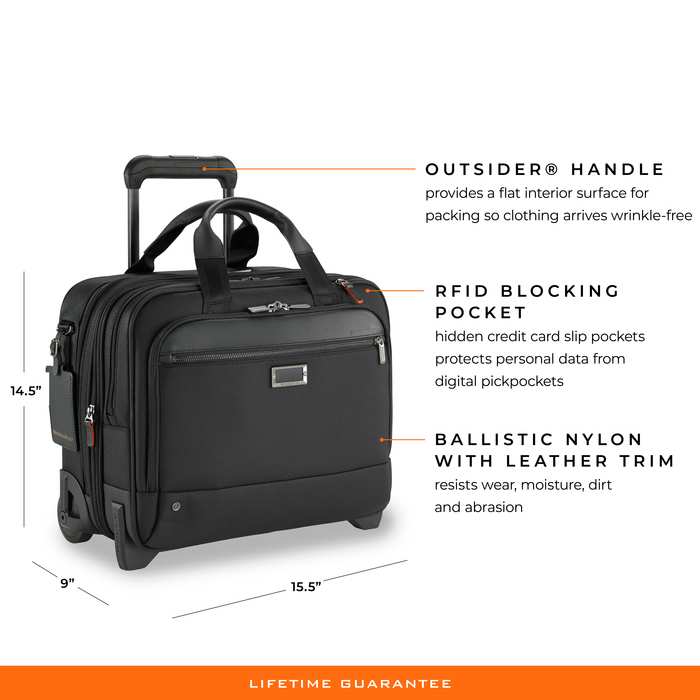 @Work Medium 2-Wheel Expandable Briefcase