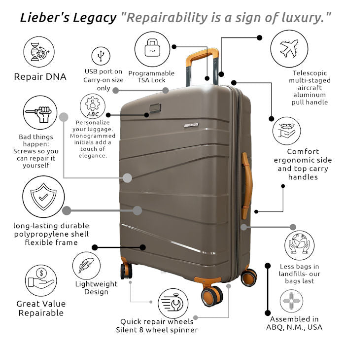 Lieber's Luggage® Legacy Expandable Spinner features