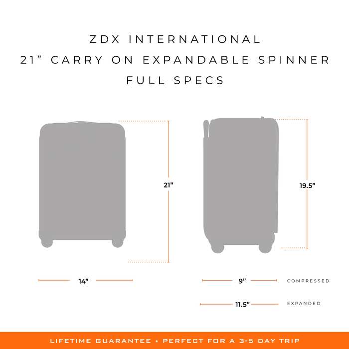 ZDX 21" International Carry-On Spinner