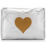 Jumbo Zipper Pack Silver with Gold Heart