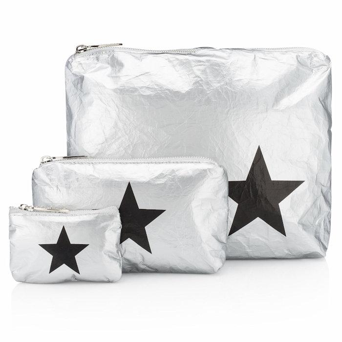 Zipper Pack Black/Silver Multi Stars