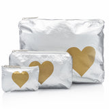 Heart Zipper Pack Silver/Gold Heart