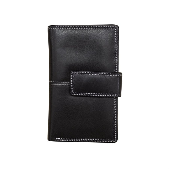 ili New York Leather RFID Bifold Mini Wallet (Orange/Red) - 7831