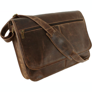 Colombian Distressed Leather Messenger Bag